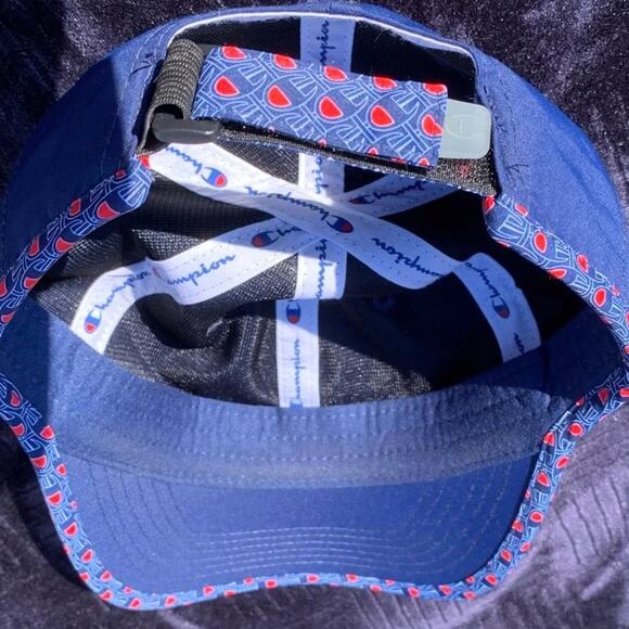 Womens Blue Champion Adjustable Baseball Hat Outdoor Cap Workout Hat - Picture 8 of 10